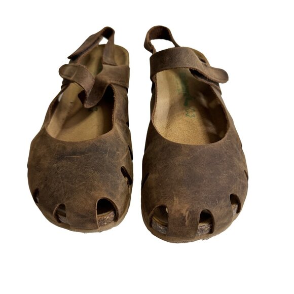 BioNatura Crazy Horse Brown Leather Clog Womens Size 9 1/2 - Picture 3 of 8